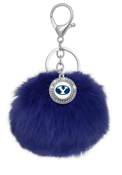 Blue pom cheap pom keyring
