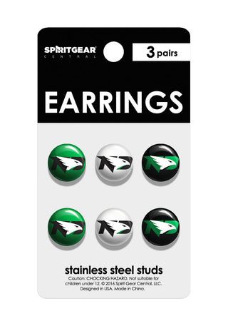 North Dakota Fighting Hawks Stud Earrings - Spirit Gear Central