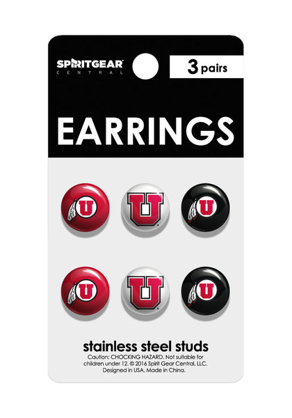Utah Utes Stud Earrings - Spirit Gear Central