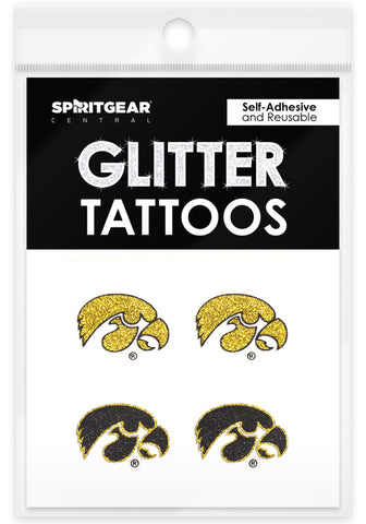 Iowa Hawkeyes Glitter Tattoos 4 Pack