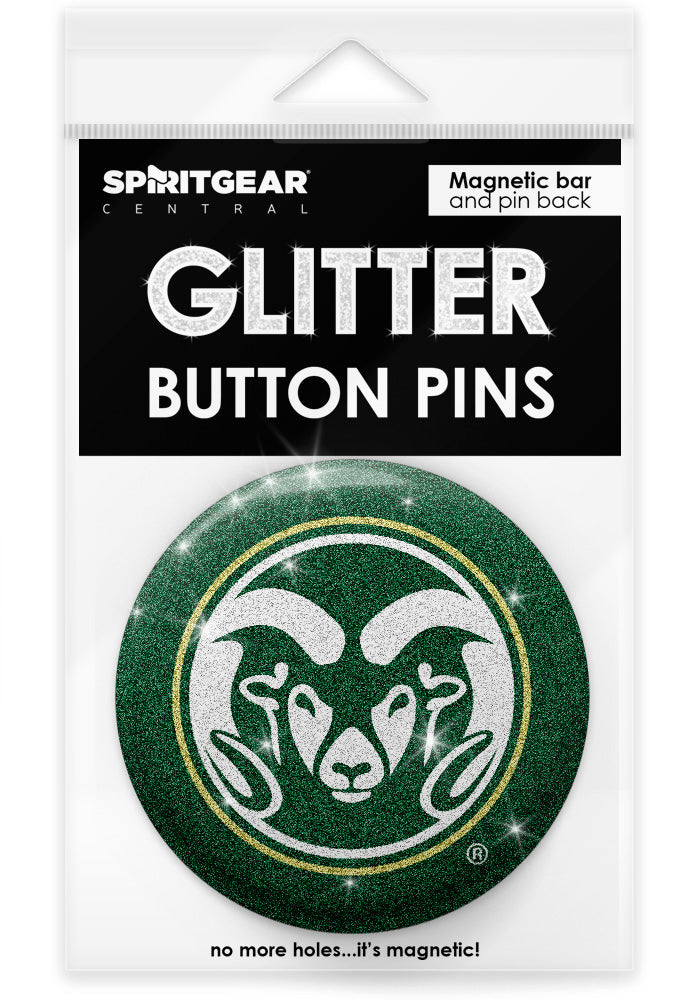 colorado state gear Colorado State Rams Glitter Button Pins – Spirit Gear Central