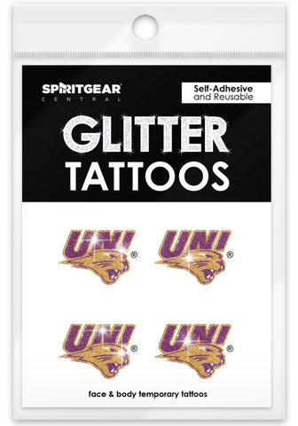 Northern Iowa Panthers Glitter Tattoos 4 Pack