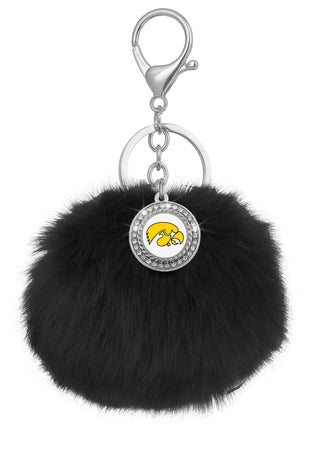 Iowa Hawkeyes Pom Pom Keychains