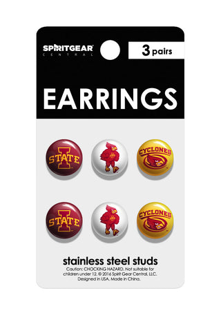 Iowa State Cyclones Stud Earrings - Spirit Gear Central
