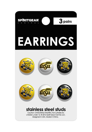 Wichita State Shockers Stud Earrings - Spirit Gear Central