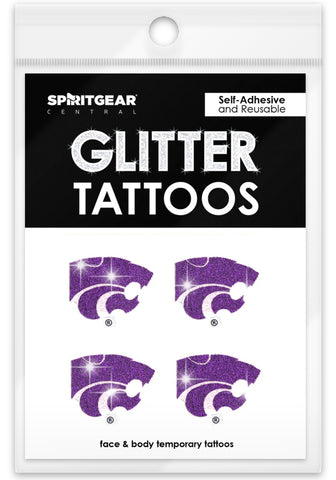 Kansas State Wildcats Glitter Tattoos 4 Pack