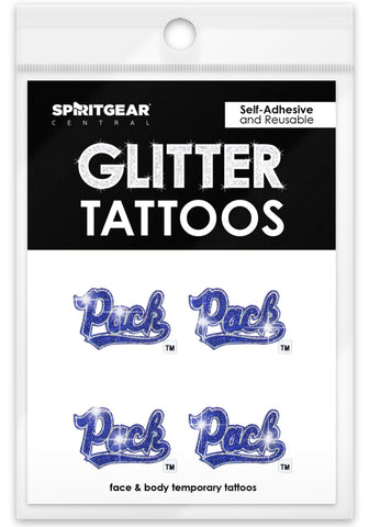 Nevada Wolf Pack Glitter Tattoos 4 Pack