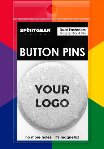 100 Custom Glitter Button Pins