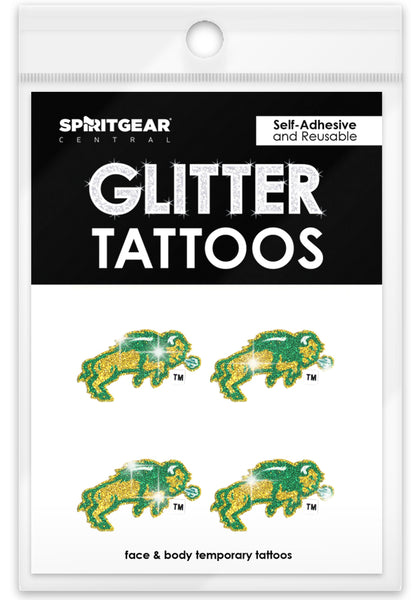 NDSU Bison Glitter Tattoos 4 Pack