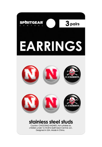 Nebraska Cornhuskers Stud Earrings