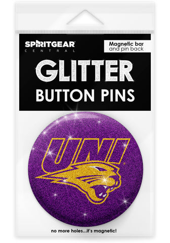 Northern Iowa Panthers Glitter Button Pins