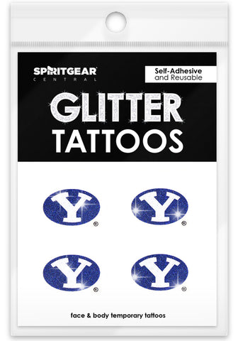 BYU Cougars Glitter Tattoos 4 Pack