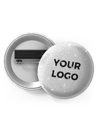 Custom Glitter Button Pins (min. 100)