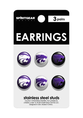 Kansas State Wildcats Stud Earrings - Spirit Gear Central
