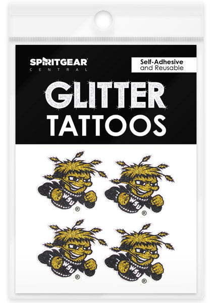 Wichita State Shockers Glitter Tattoos 4 Pack
